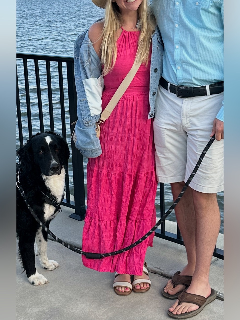 SHEIN Fuchsia Pink Smocked Maxi Dress with Shoulder Cutouts